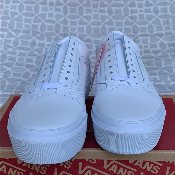 VANS OLD SKOOL STACKED LEATHER TRUE WHITE WMNS PLA - Picture 8 of 16